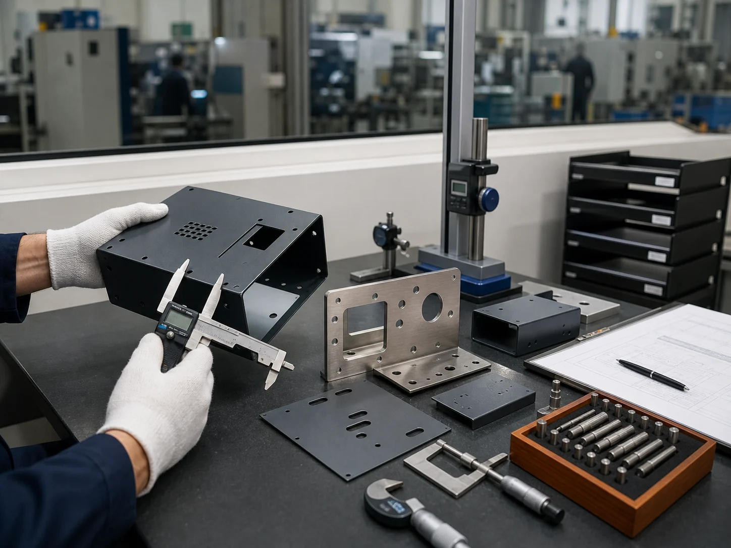 Quality inspection of powder coated sheet metal enclosure